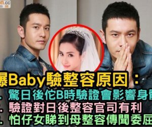 黄晓明揭示Baby整容鉴定内情，Angelababy亲验结果引质疑