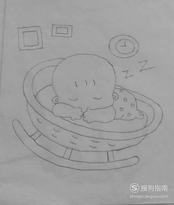 如何画小宝宝睡着了的简笔画，一看就明白了