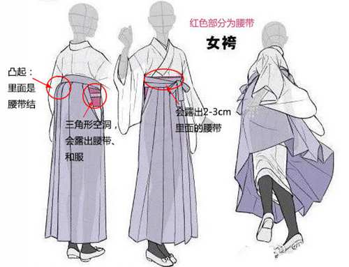 简易和服的腰带系法图片